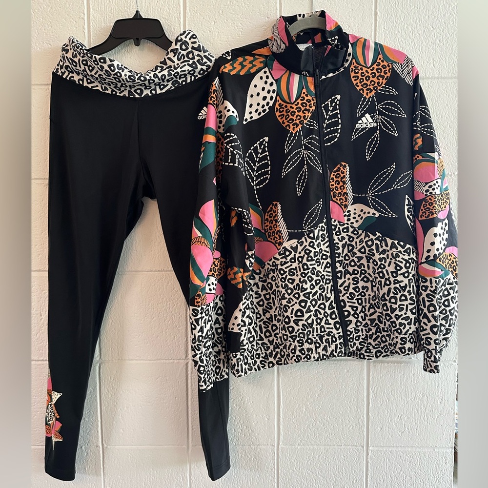 Adidas x FARM Rio Matching Jacket & Leggings Set | Women’s L / M